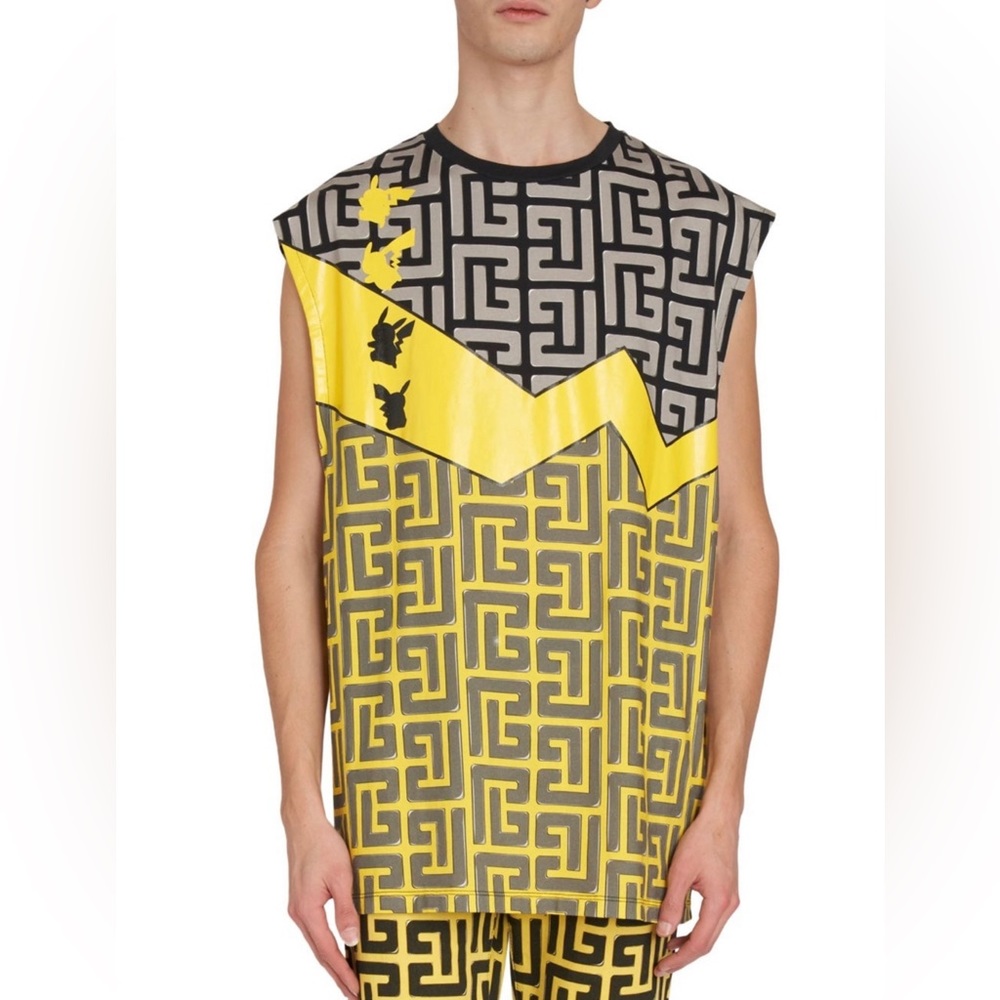 Balmain Paris Pokémon Saks exclusive collection oversized tank top 2XL